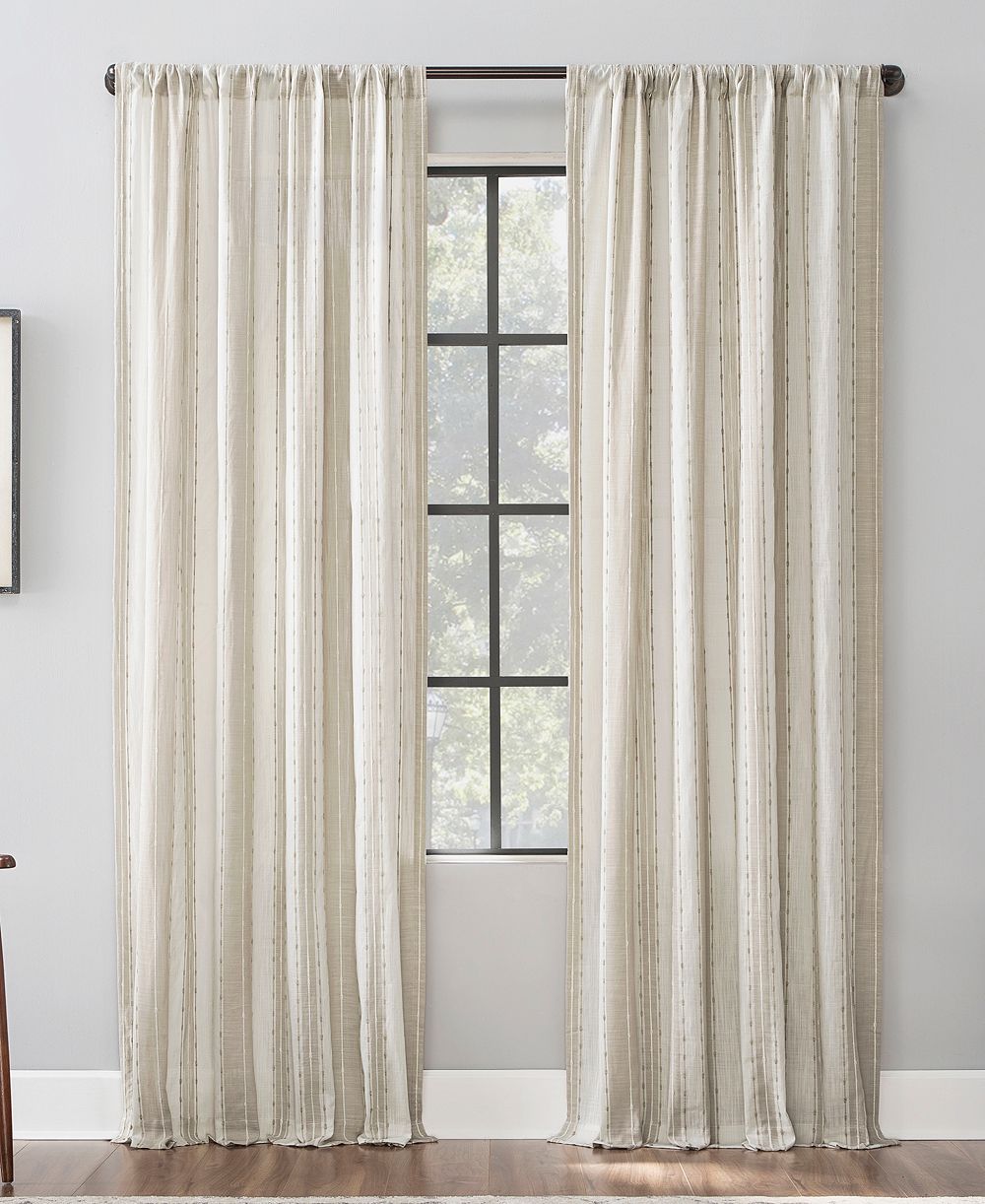 Slub Texture Stripe Cotton Curtain