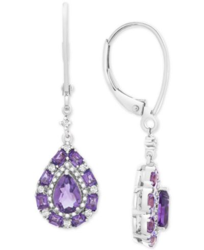 Garnet Teardrop Drop Earrings (1-1/2 ct. t.w.) in Sterling Silver  (Also in Blue Topaz, Pink Morganite, Peridot & Citrine)