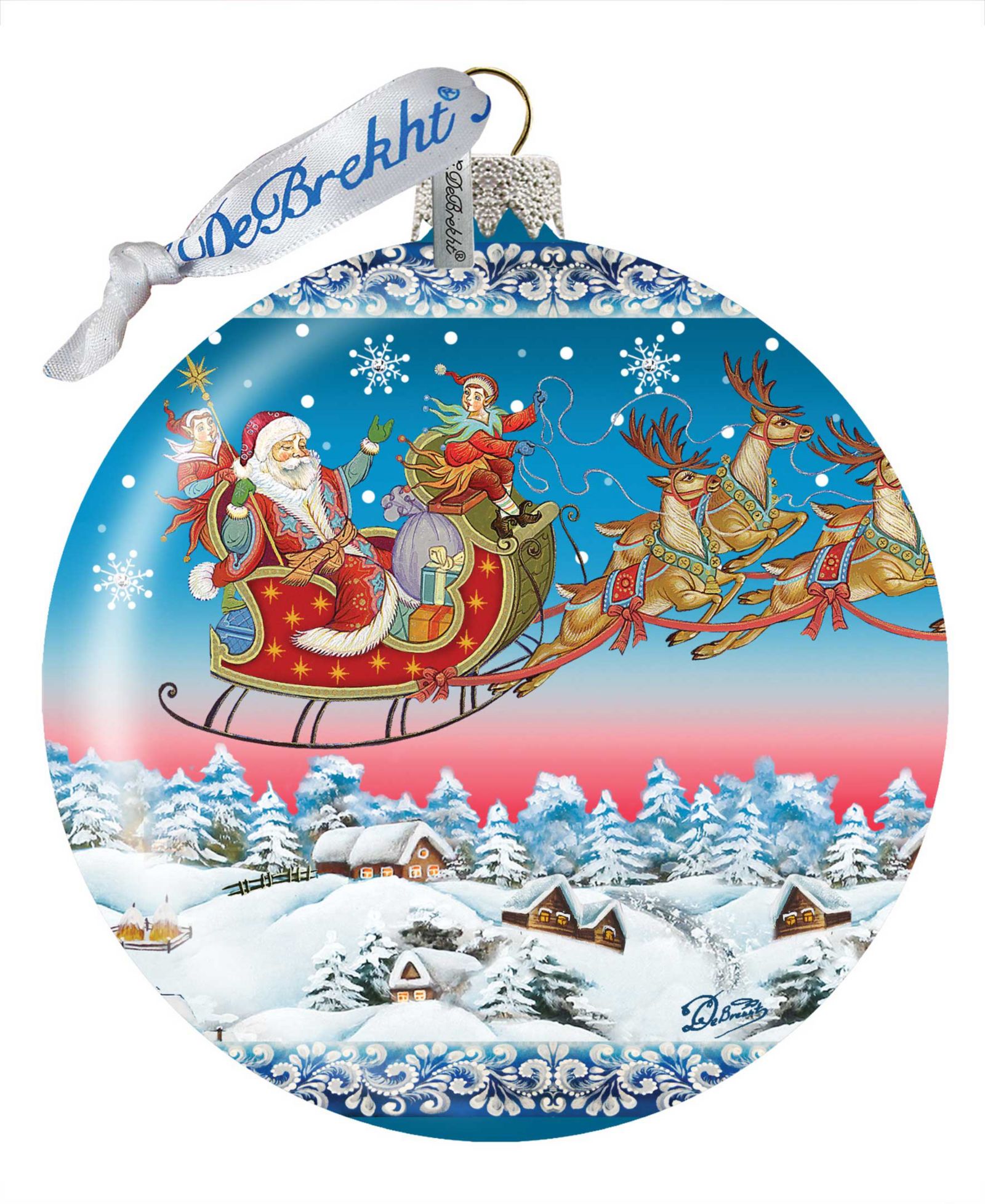 G.DeBrekht Limited Edition Oversized Up-Up Away Ball Glass Ornament елочное украшение