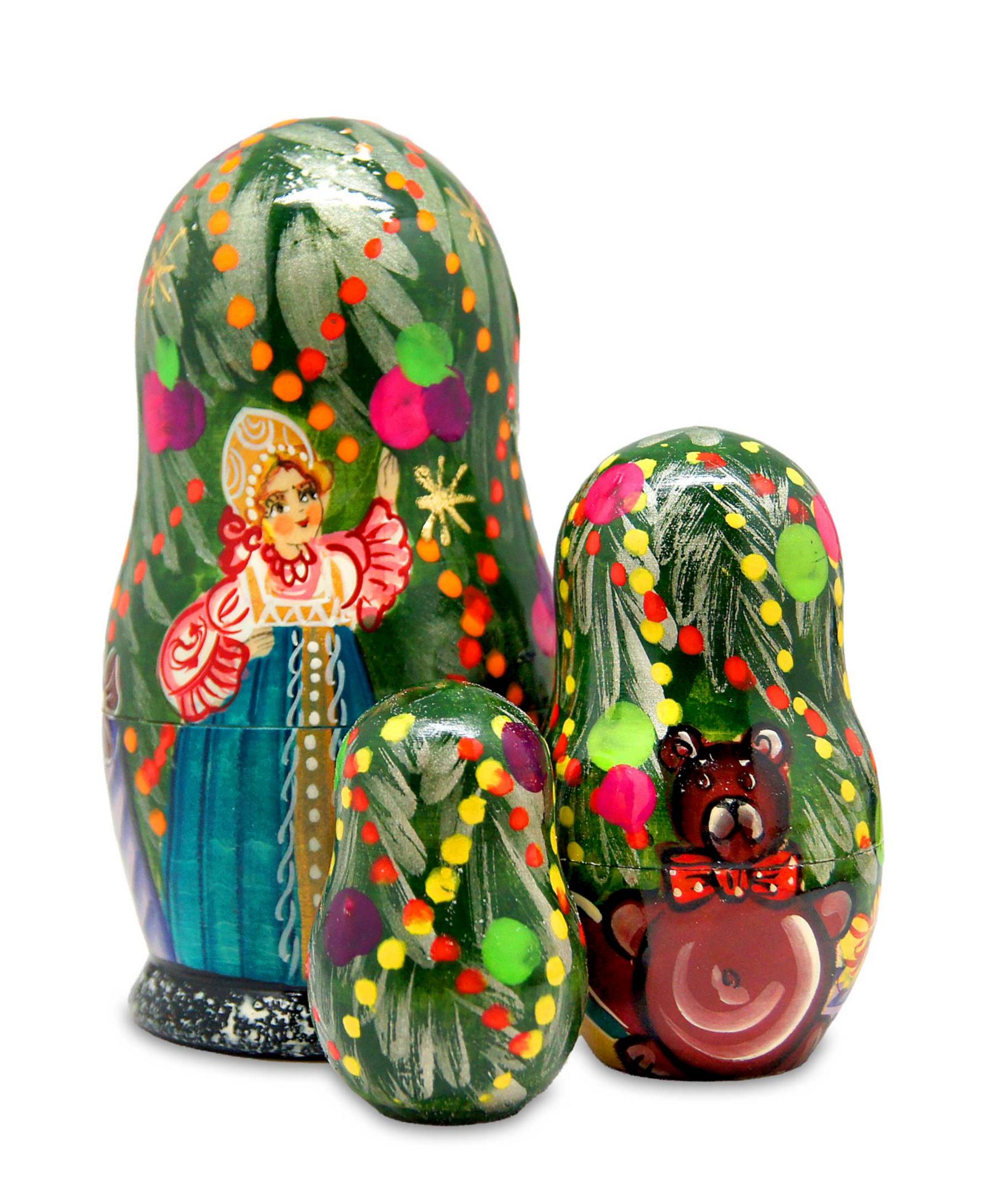 G.DeBrekht набор русских матрешек Christmas Tree and Snowmaiden, 3 штуки