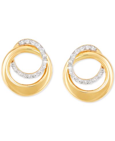 Серьги-гвоздики Diamond Interlocking Circle (1/10 ct. t.w.) в 10k Gold