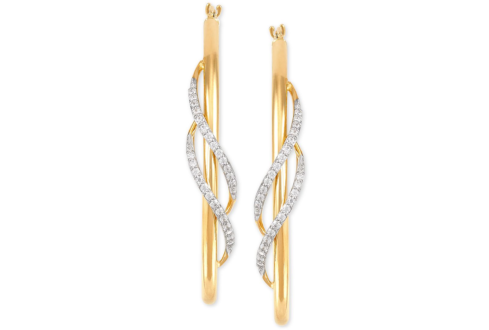 Серьги-кольца Diamond Twist Medium Twist в 10k Gold, 1.5"