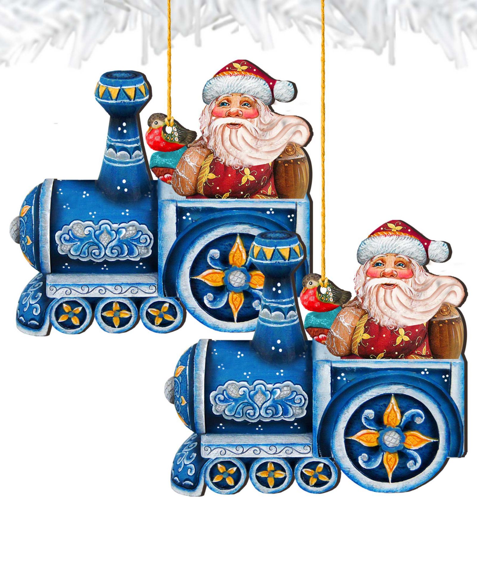 Рождественский набор украшений Designocracy Train Riding Santa Wooden