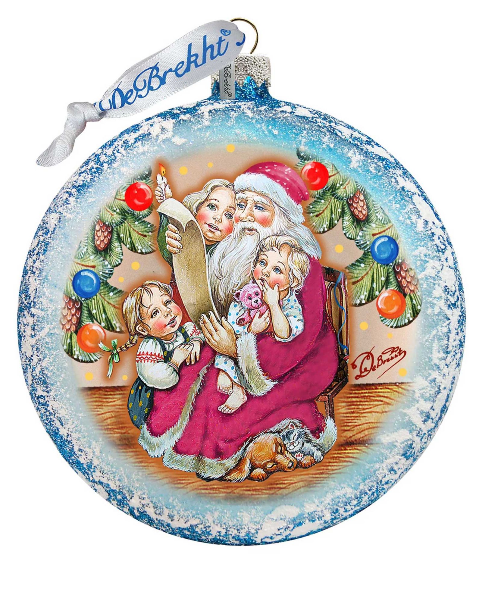 G.DeBrekht Стеклянное украшение Santa List Circle
