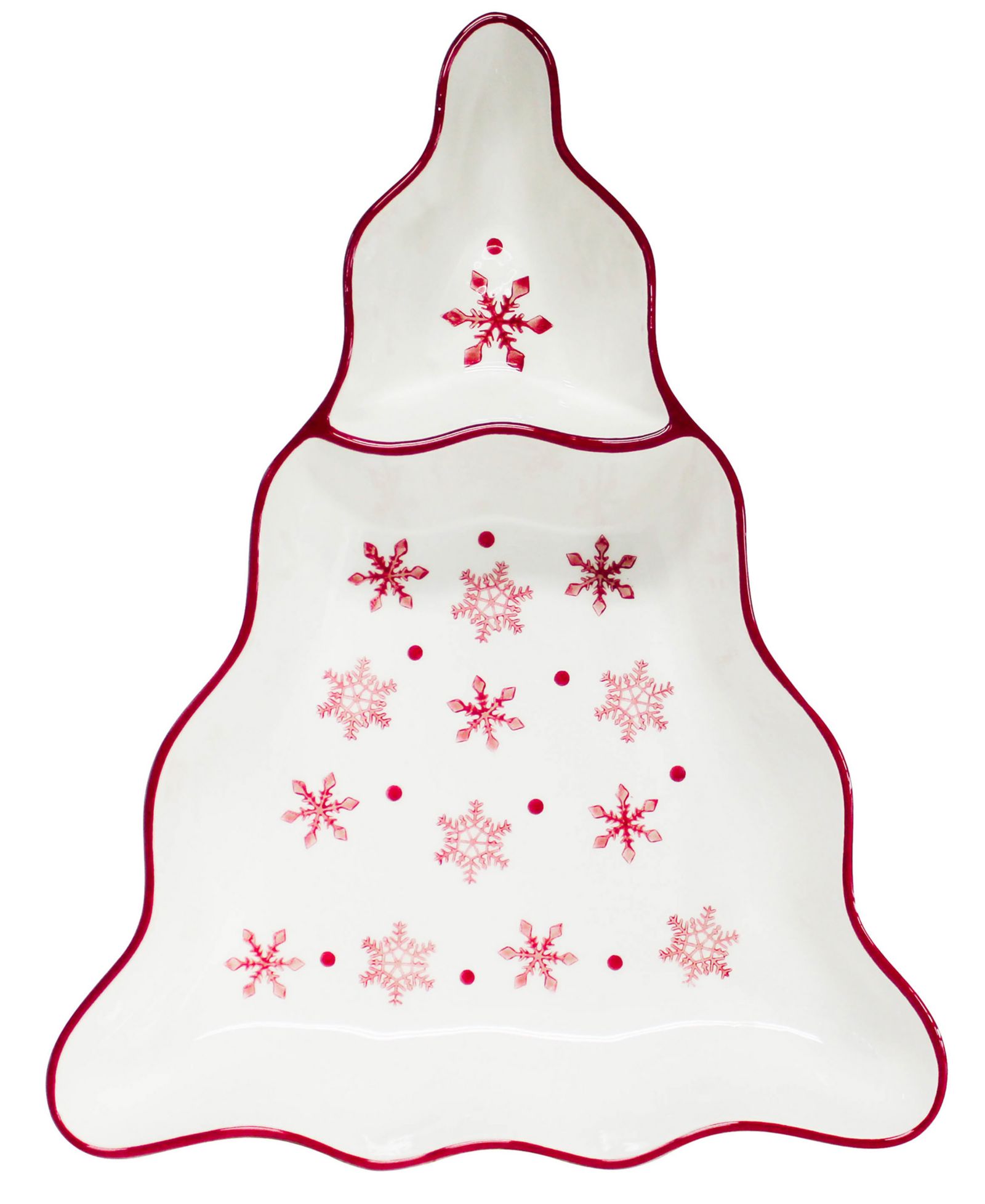 Euro Ceramica Winterfest Holiday Chip & Dip Tree Platter