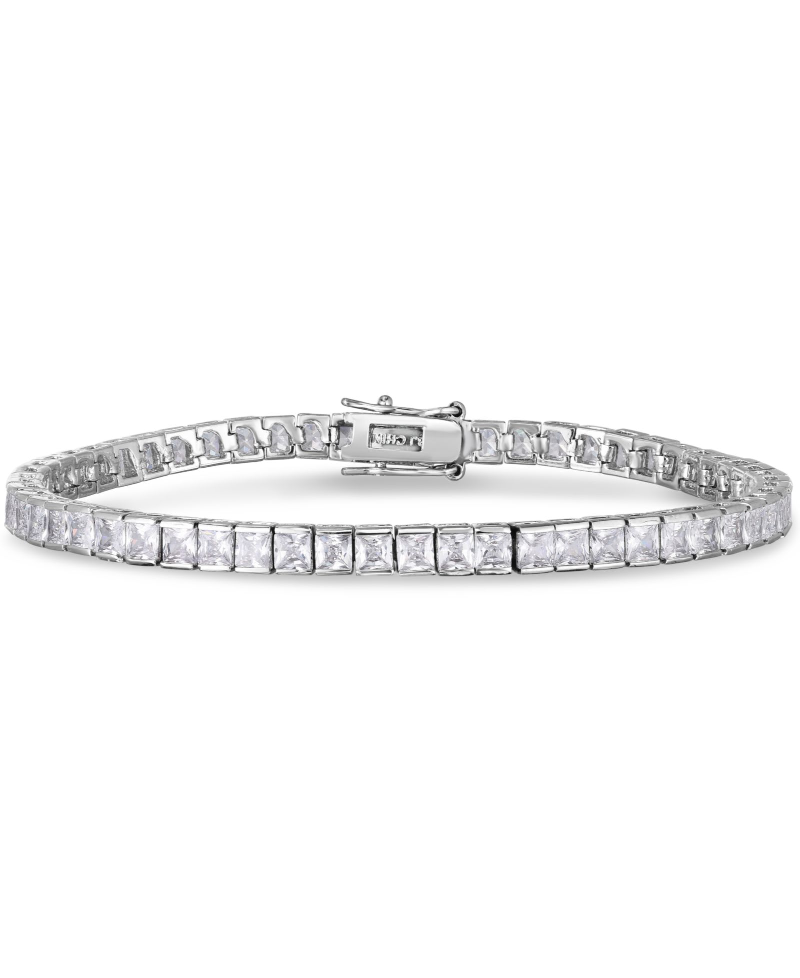 Браслет Cubic Zirconia Rounds Line с серебристым покрытием