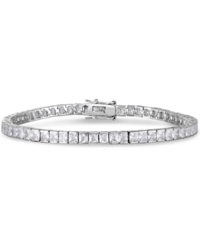Браслет Cubic Zirconia Rounds Line с серебристым покрытием