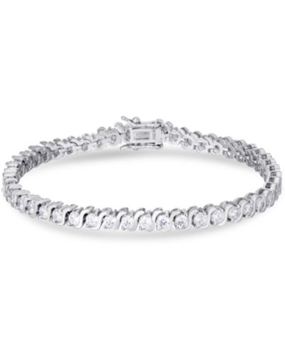 Браслет Cubic Zirconia "S" Link Line с серебряным напылением