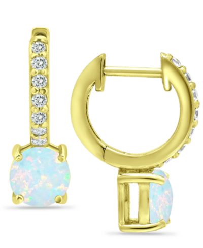 Lab Created Opal/Gold Over Silver