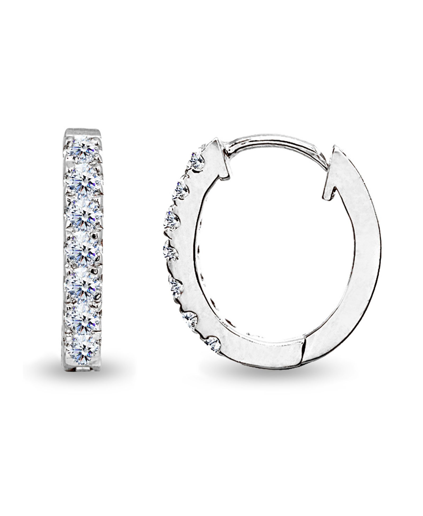 Серьги-кольца Giani Bernini Cubic Zirconia Oval Huggie из стерлингового серебра