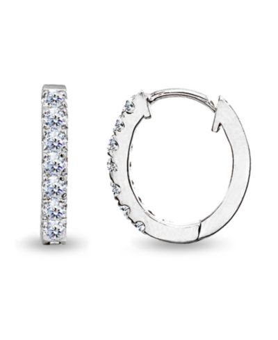 Серьги-кольца Giani Bernini Cubic Zirconia Oval Huggie из стерлингового серебра