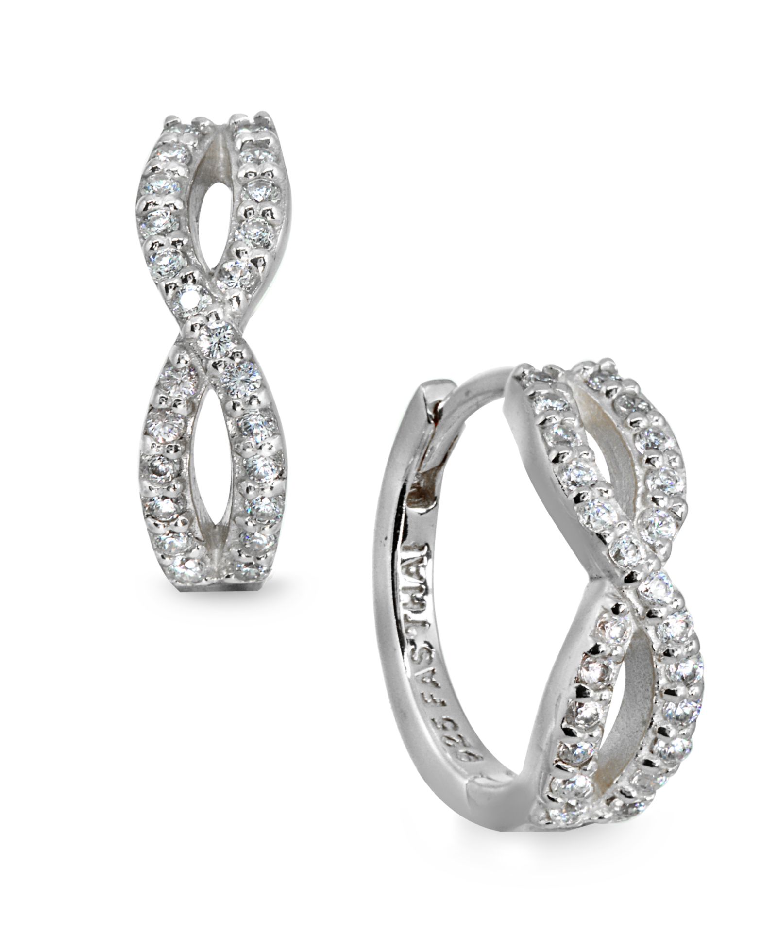 Серьги-кольцо Cubic Zirconia Infinity Huggie из Sterling Silver