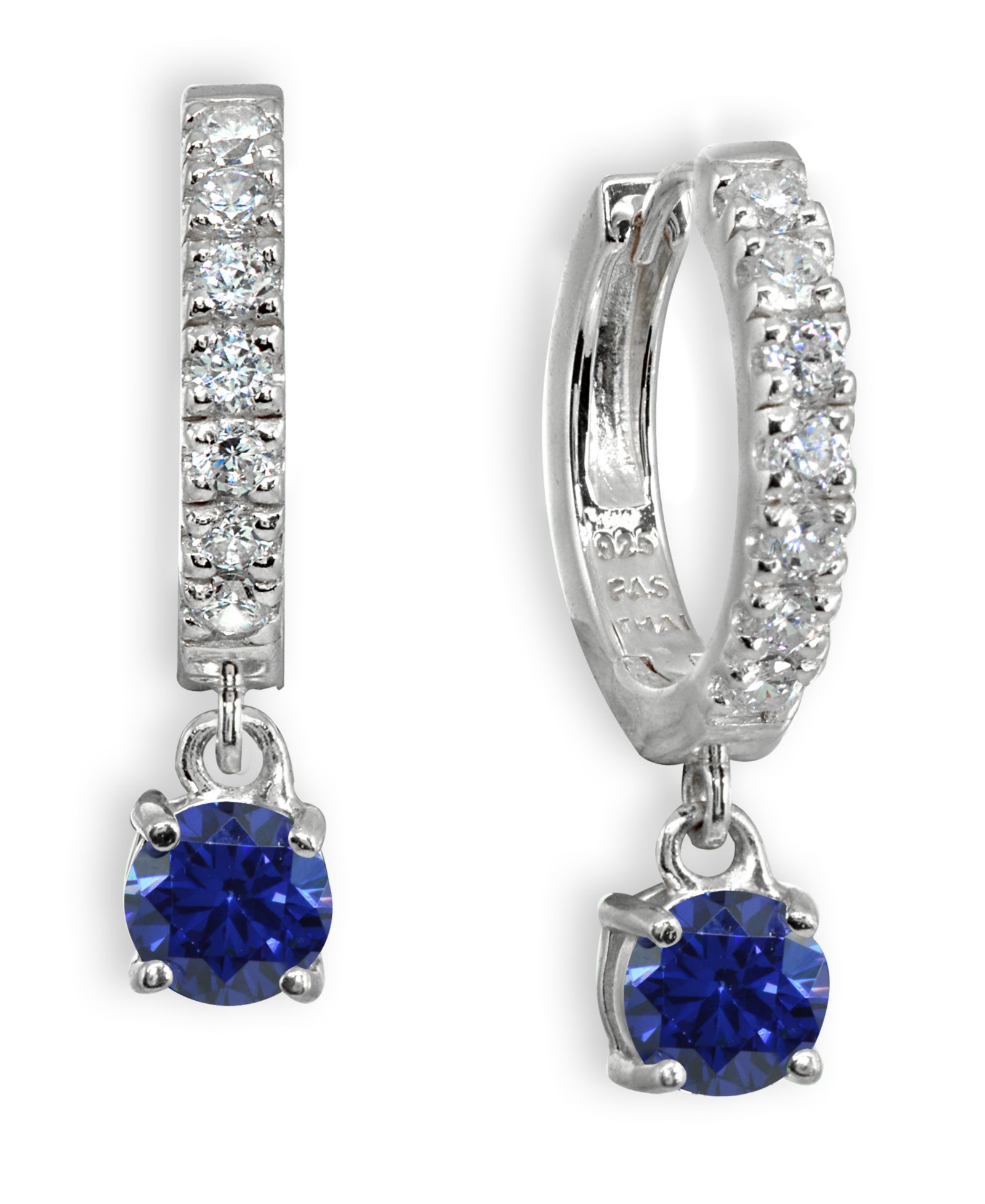 Серьги-кольца Giani Bernini Color Cubic Zirconia Dangle Drop Huggie Hoop Sterling Silver