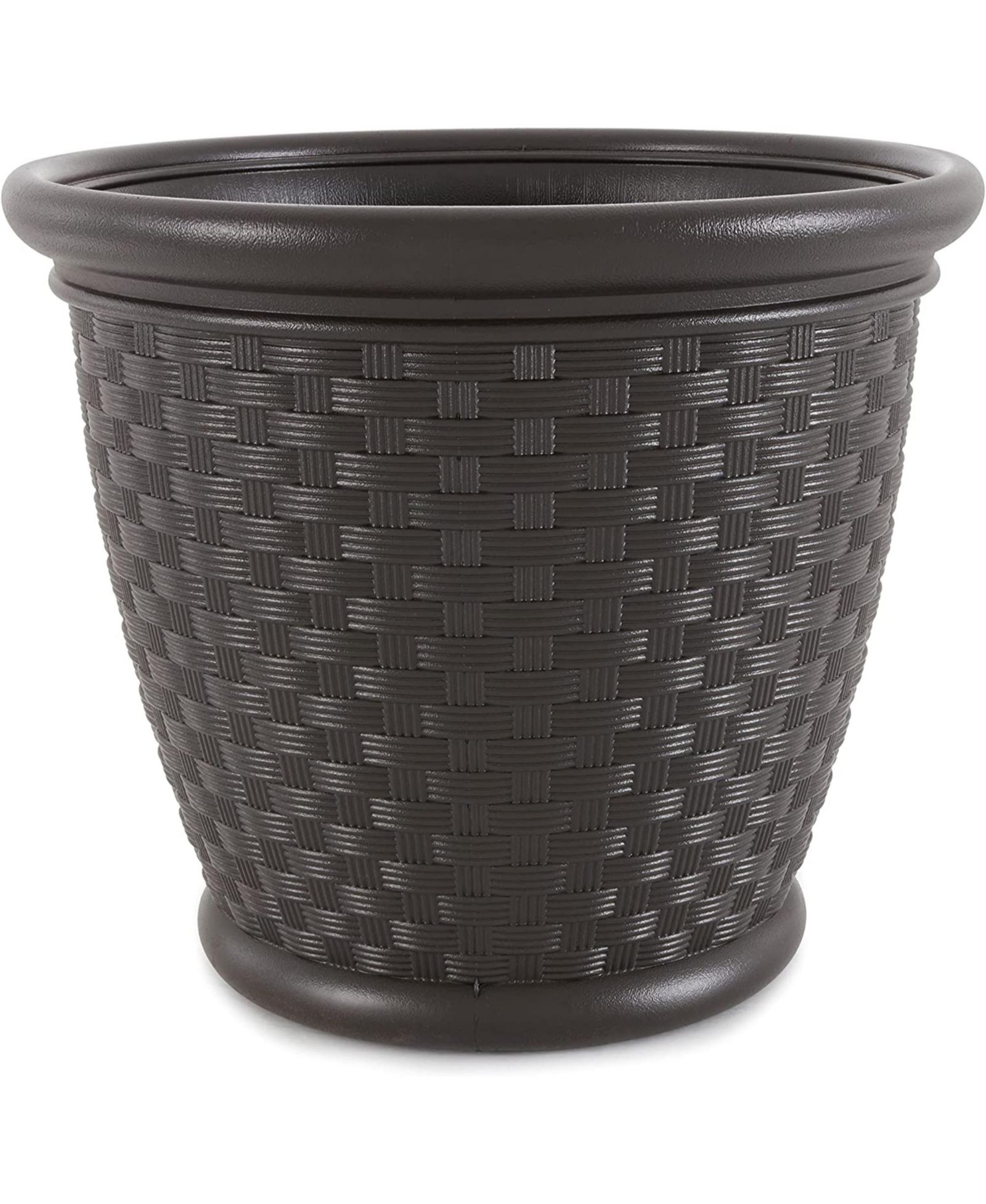 Suncast Sonora 18 Inch Resin Wicker Decorative Yard Garden Flower Planter