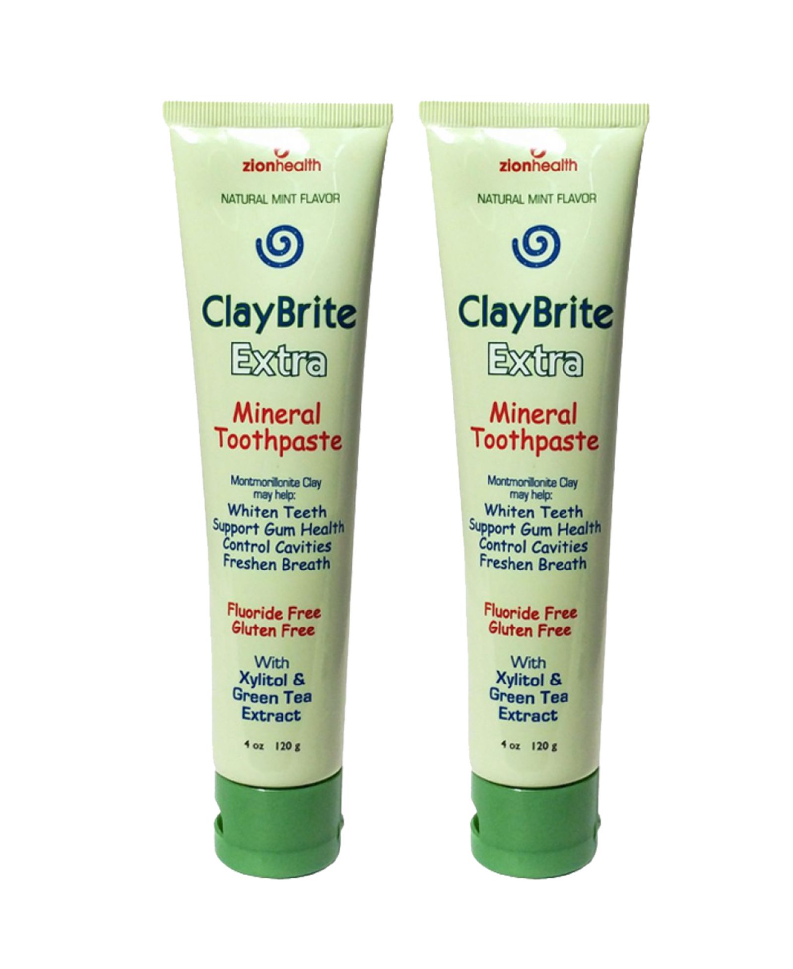 Zion Health Claybrite Extra Toothpaste Set of 2 Pack, 8oz