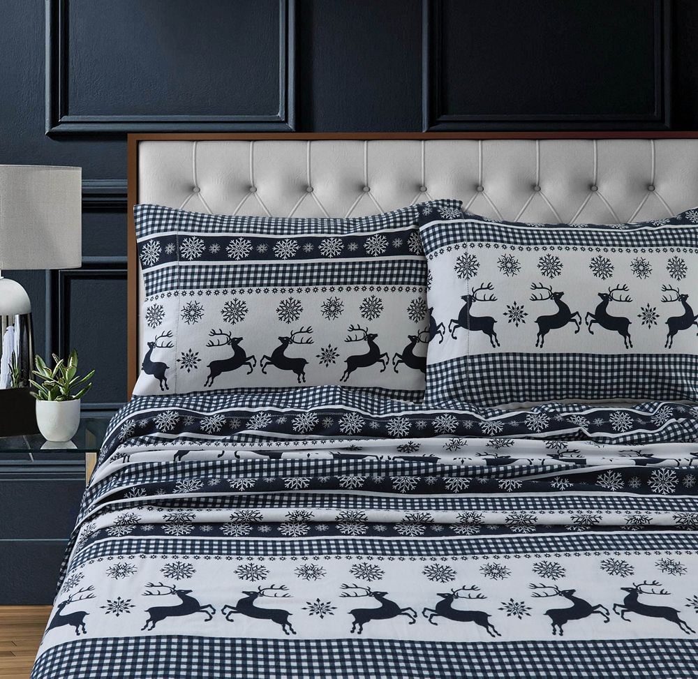 Комплект постельного белья Tribeca Living Holiday Print, фланель, Full