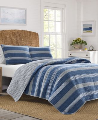 Nautica Saltmarsh Cotton Reversible 3-Pc. Quilt Set, Full/Queen