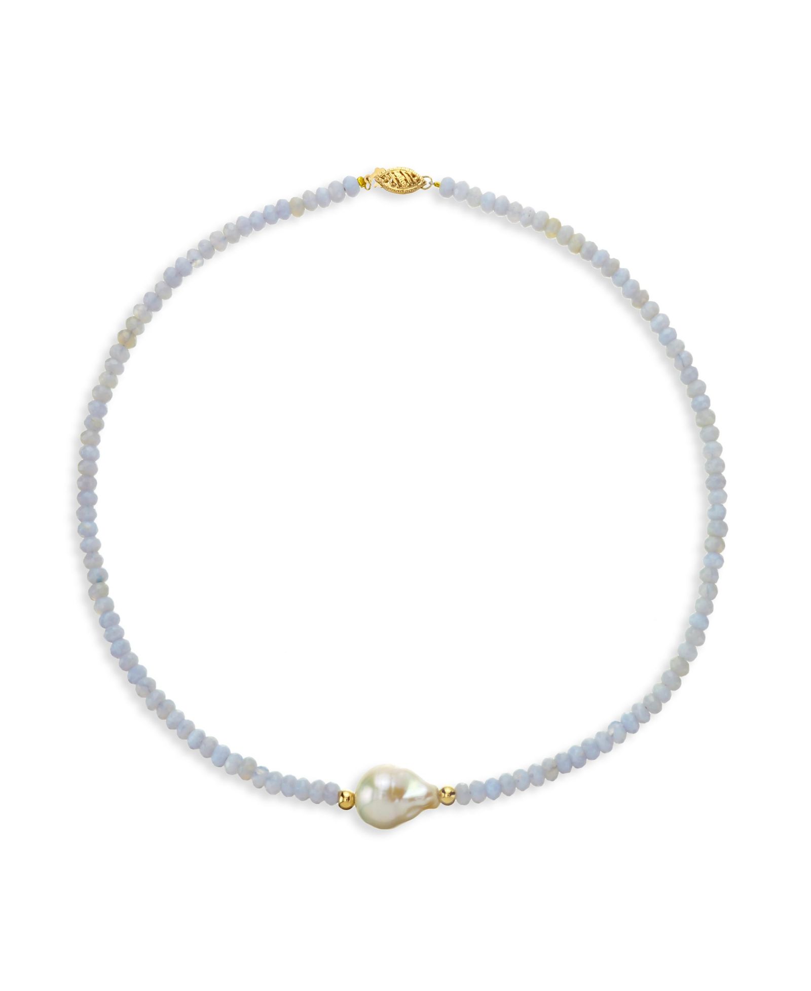 Macy's ожерелье с жемчугом Freshwater и лазуритом в 14k желтом золоте