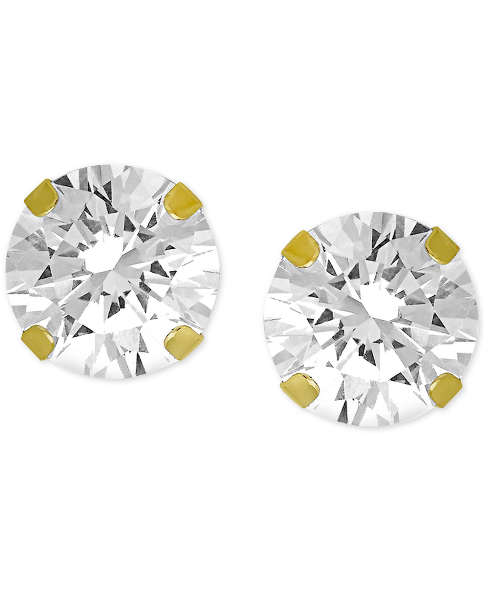 Серьги And Now This Cubic Zirconia 1/4" Stud Silver Plate