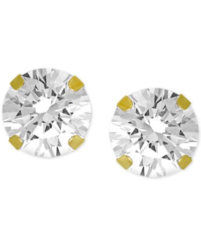 Серьги And Now This Cubic Zirconia 1/4" Stud Silver Plate