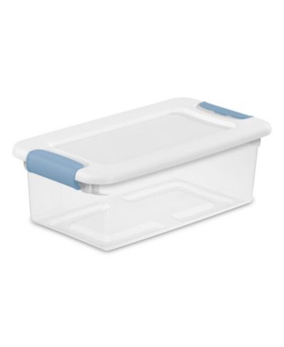 Sterilite Clear Plastic 6 Quart Storage Box Container with Latching Lid, 24 Pack