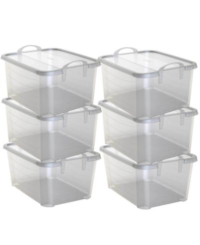 Life Story 55 Quart Stackable Storage Bin, Light Duty Container, Clear, 6 Pack