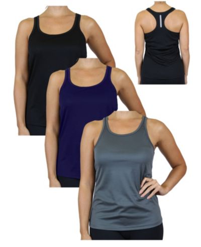 Женские майки Galaxy By Harvic Moisture Wicking Racerback, 3 шт