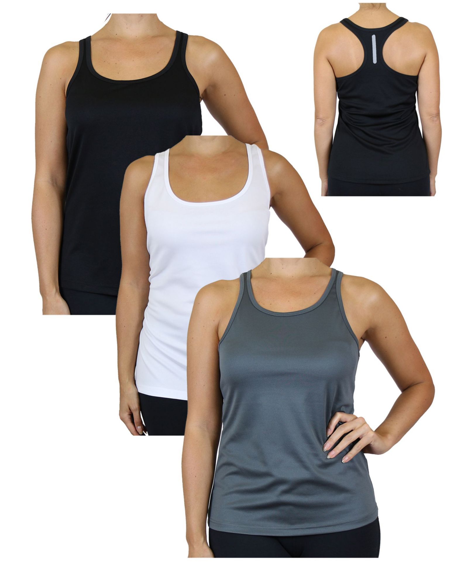 Женские майки Galaxy By Harvic Moisture Wicking Racerback, 3 шт