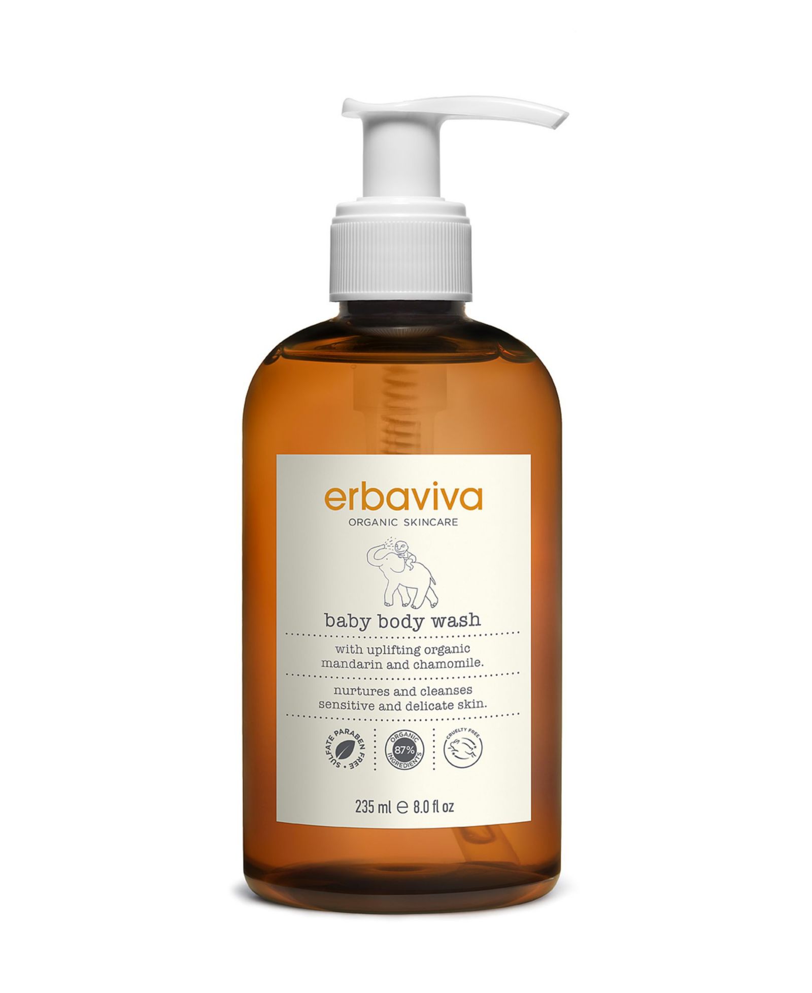 Erbaviva Baby Body Wash, 8 fl oz
