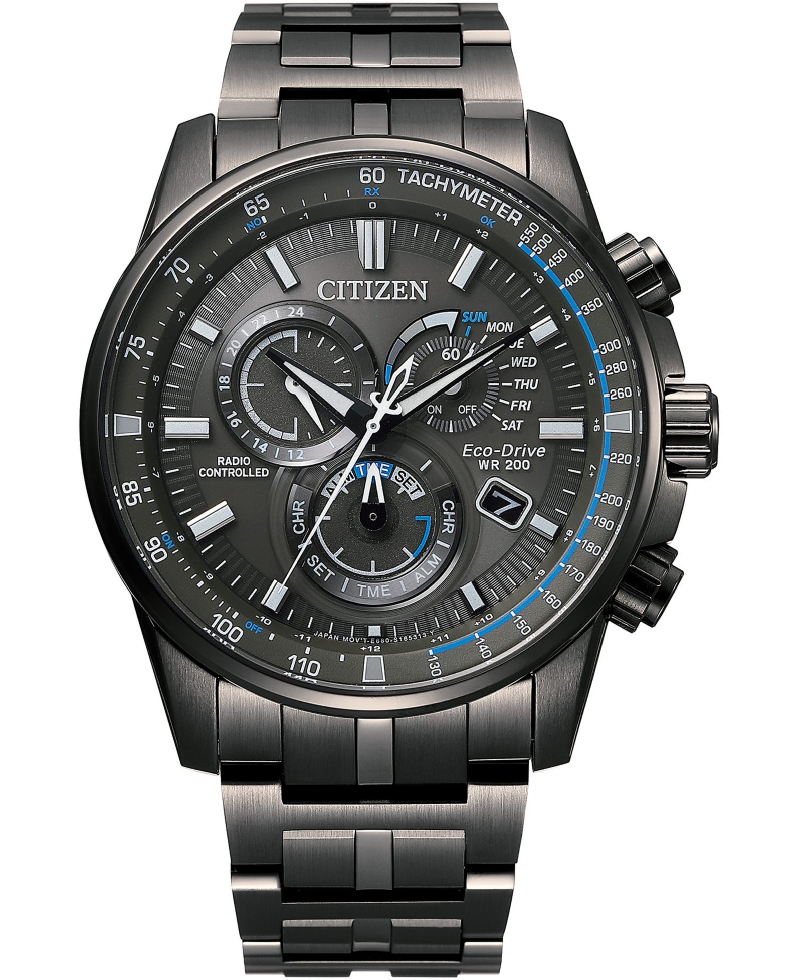 Citizen Мужские часы Eco-Drive PCAT Gray Stainless Steel 43mm