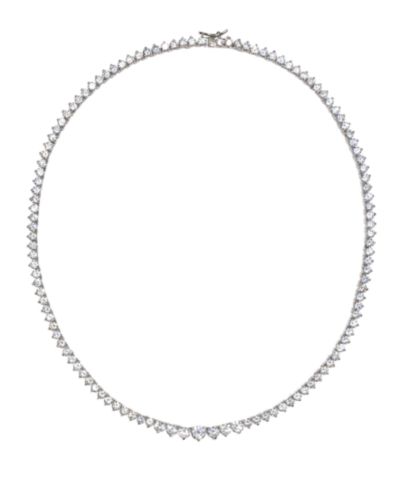 Ожерелье-чокер Cubic Zirconia Graduated Tennis 16" Sterling Silver