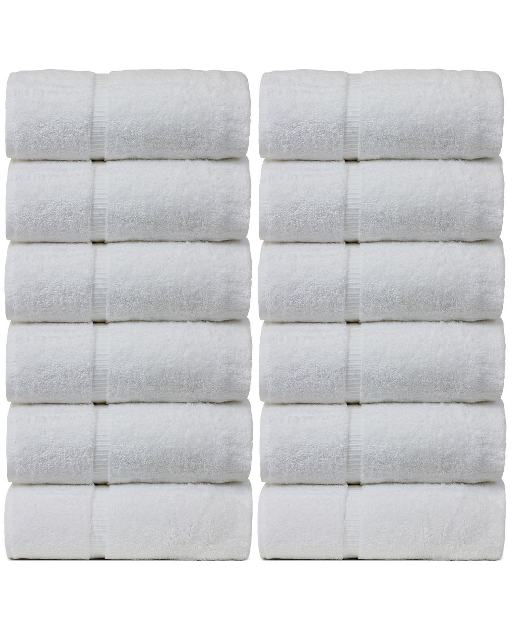 BC Bare Cotton Luxury Hotel Spa Towel Turkish Cotton Wash Cloths, Set of 12