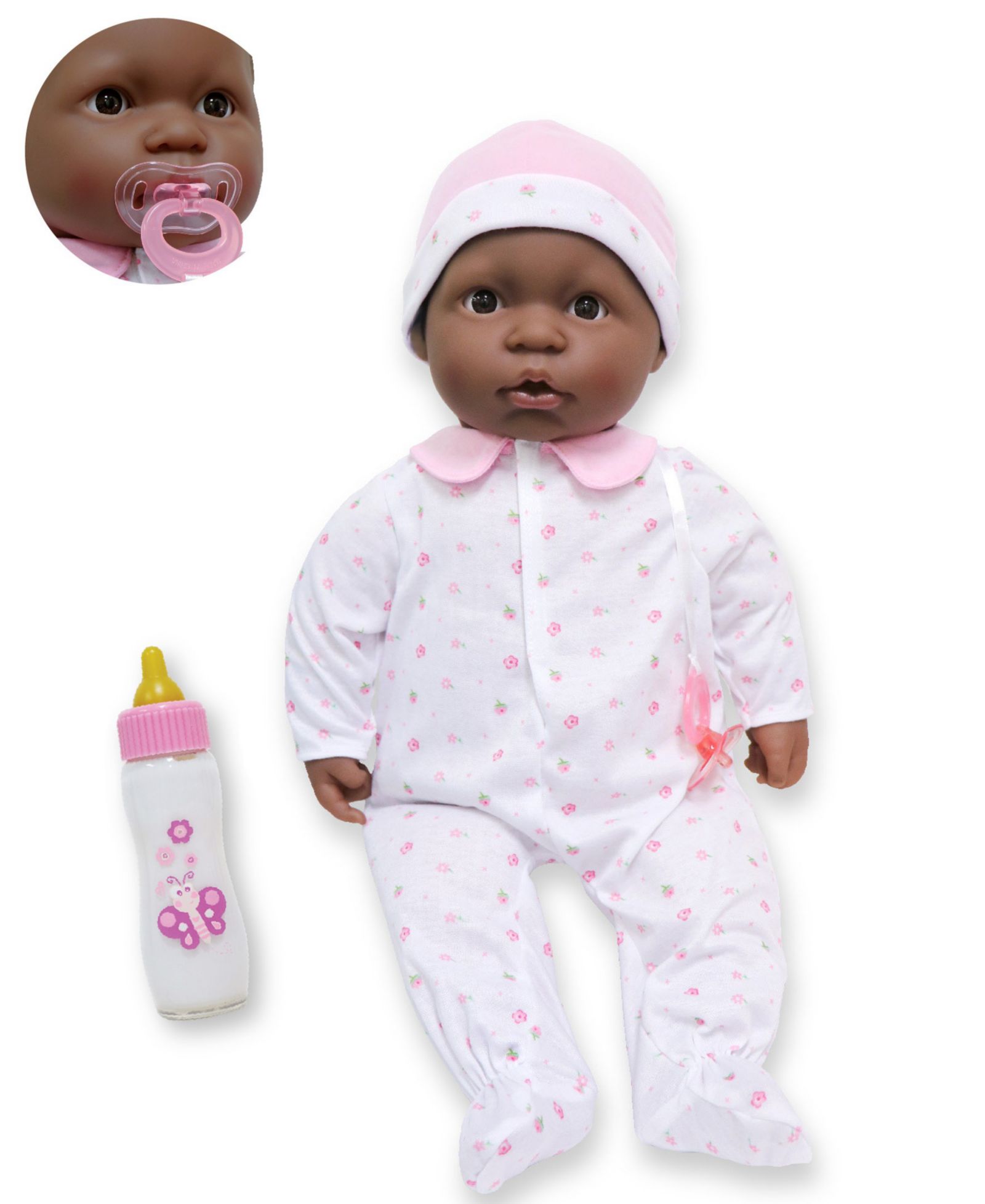 La Baby кукла La Baby African American 20" в розовом наряде
