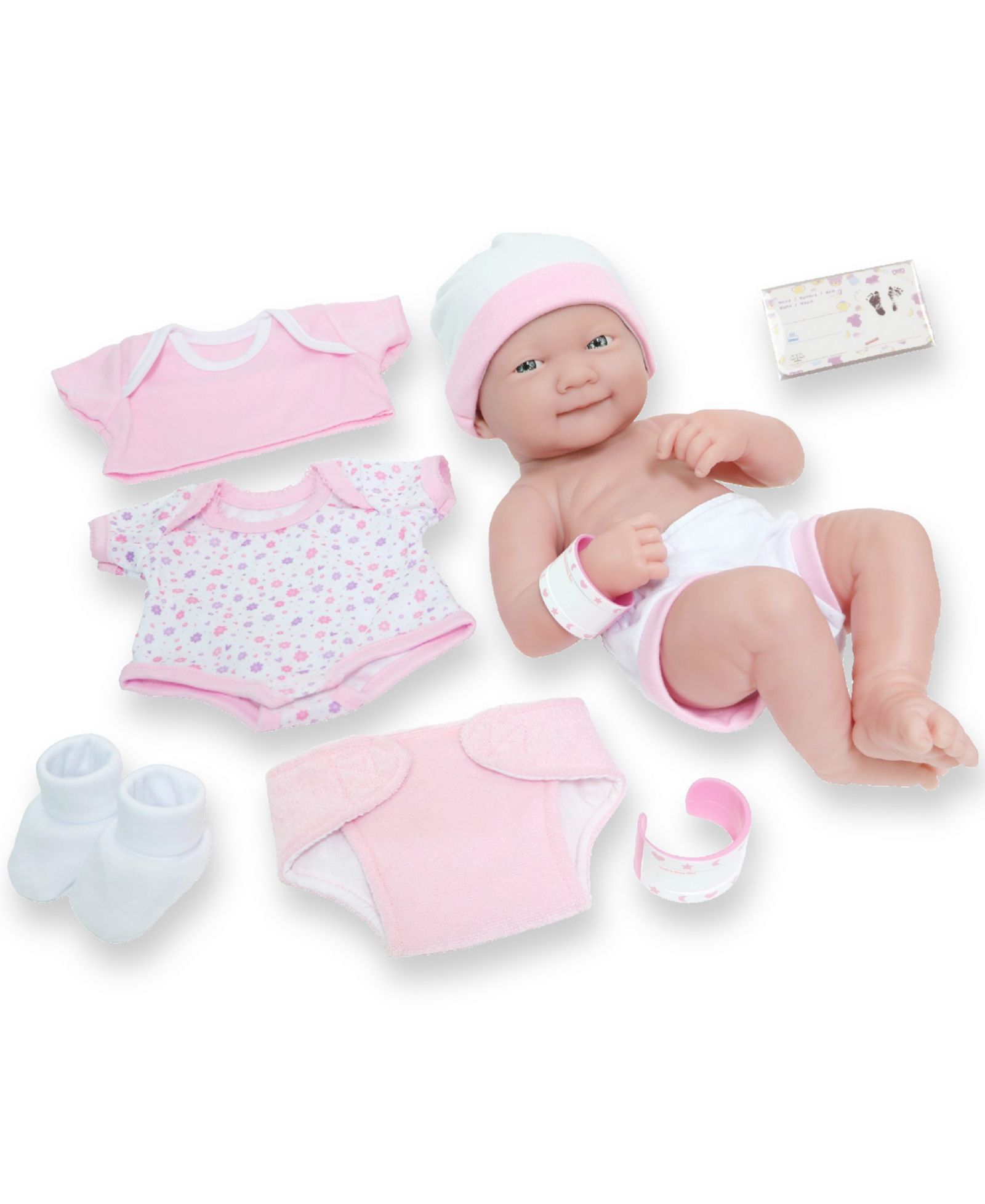 Набор подарков La Newborn Nursery 14" Smiling Baby Doll 8 Pcs Pink
