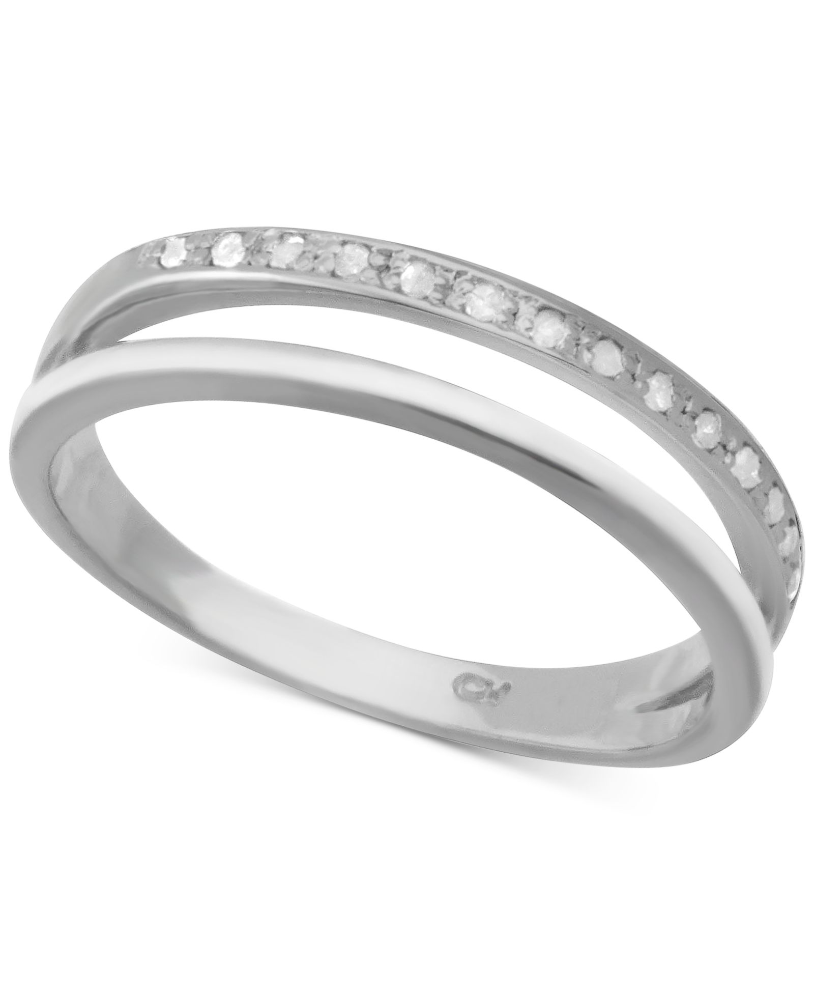Кольцо Diamond Split Shank из стерлингового серебра