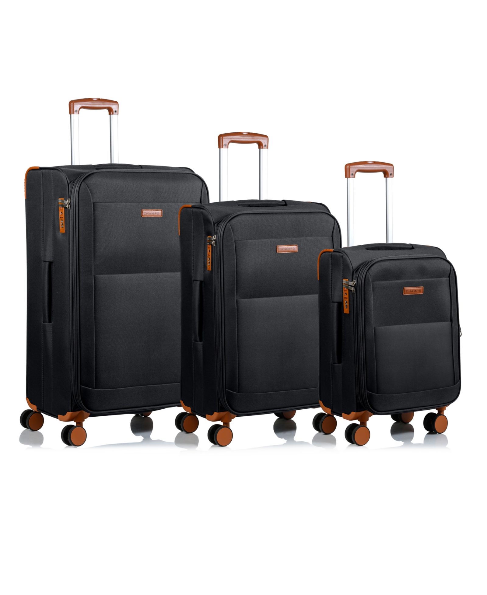 CHAMPS Classic 3 Piece Softside Luggage Set