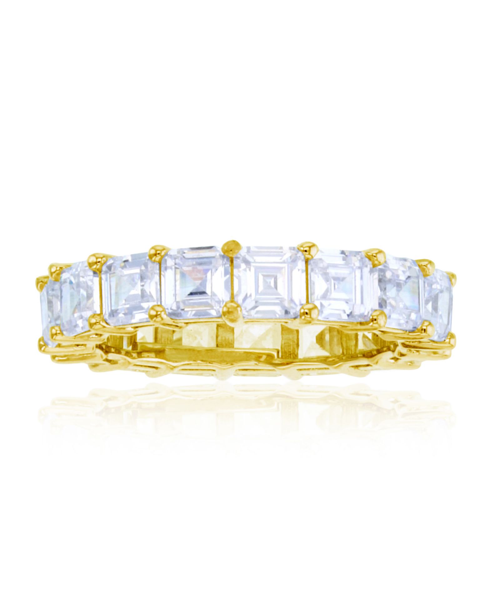 Cubic Zirconia Eternity Band in 14k Gold-Plated Sterling Silver
