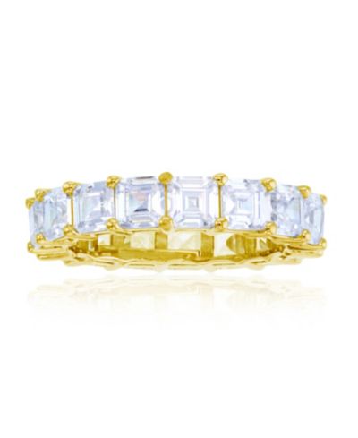 Cubic Zirconia Eternity Band in 14k Gold-Plated Sterling Silver