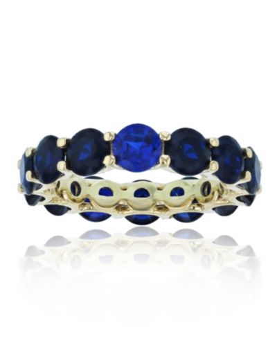 Кольцо-band Eternity Blue Spinel в 14k Yellow Gold Plated Sterling Silver