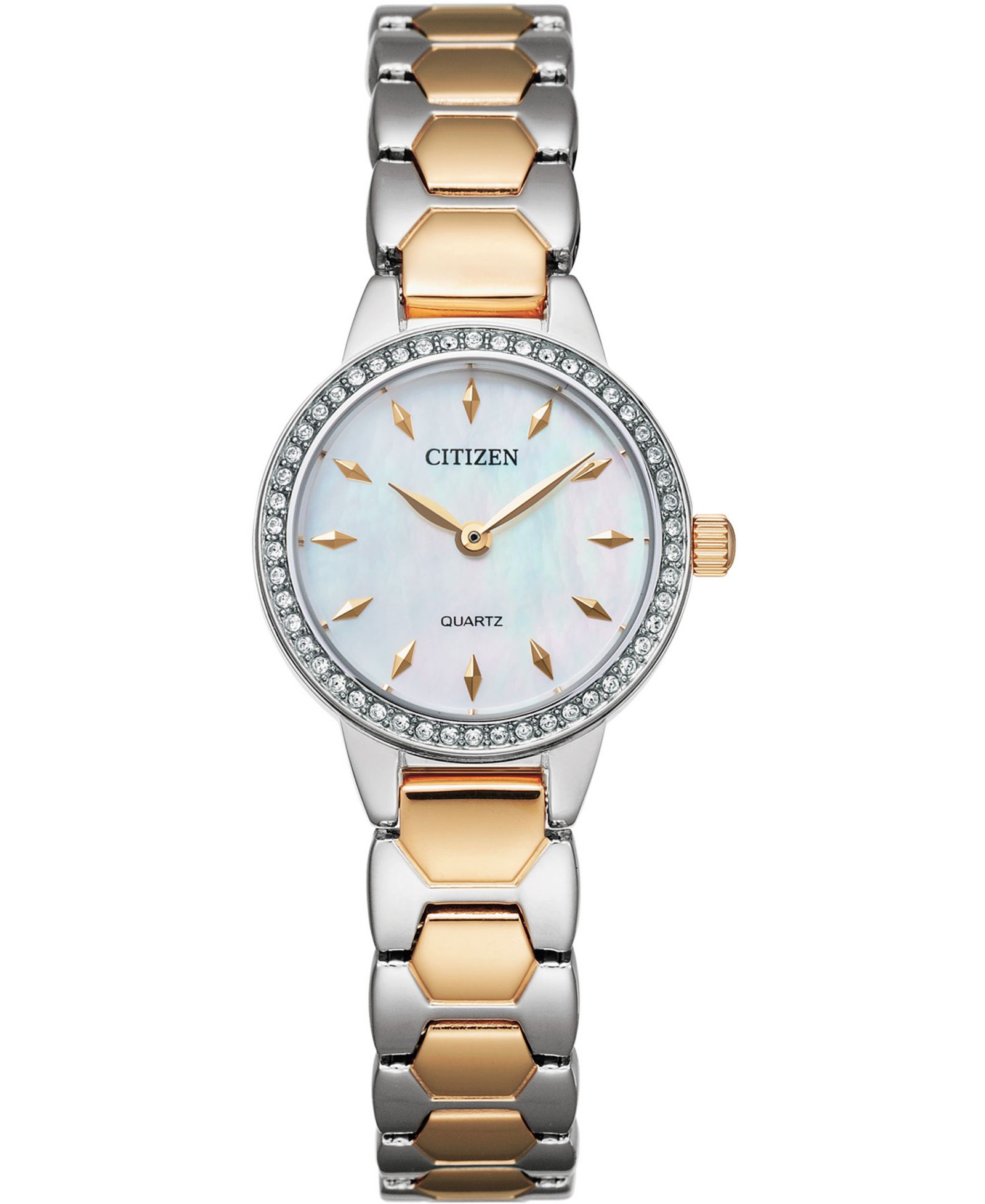 Женские кварцевые часы Citizen из двухцветной нержавеющей стали 24mm