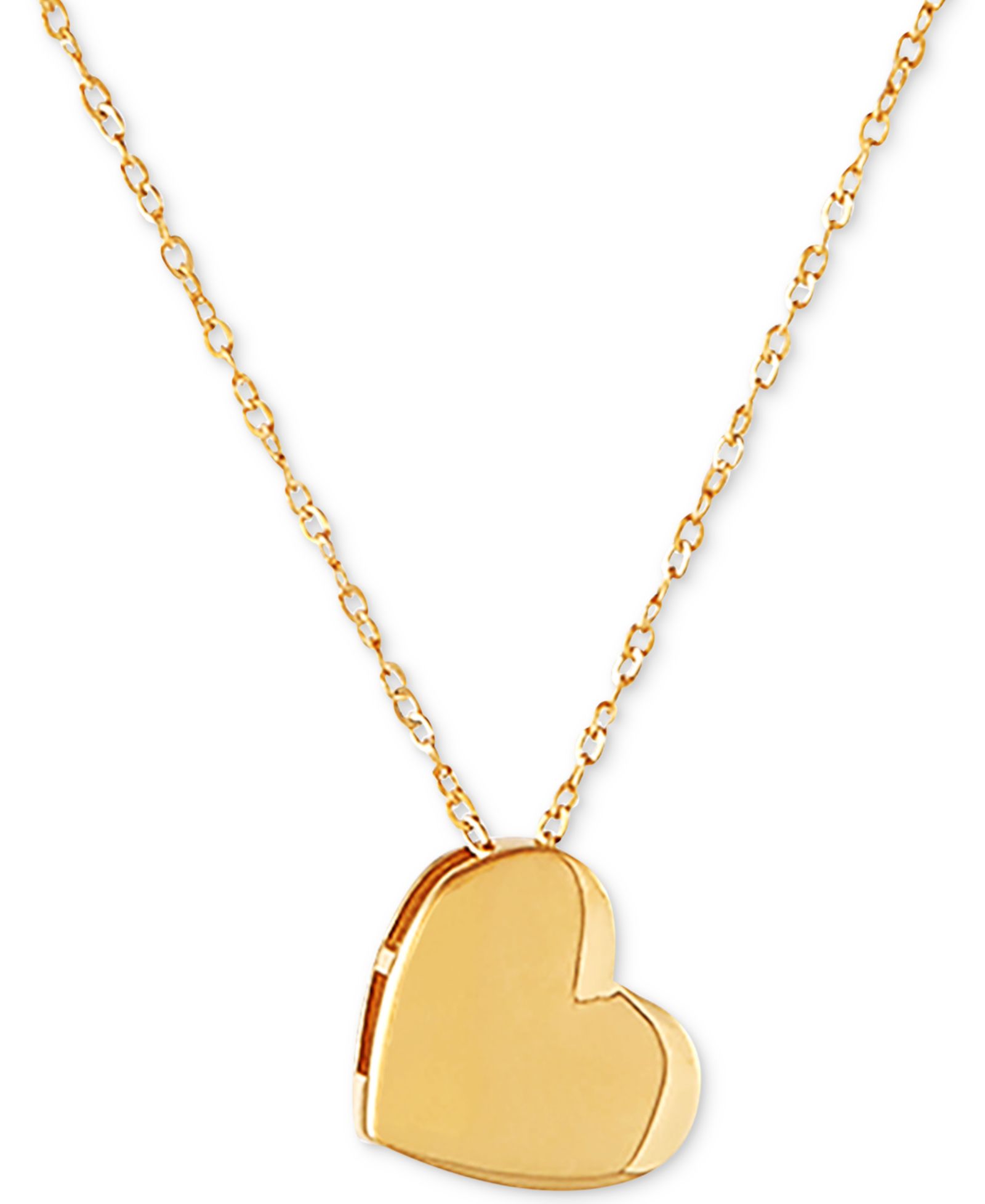 Подвеска-ожерелье Polished Heart 17" в 10k Gold