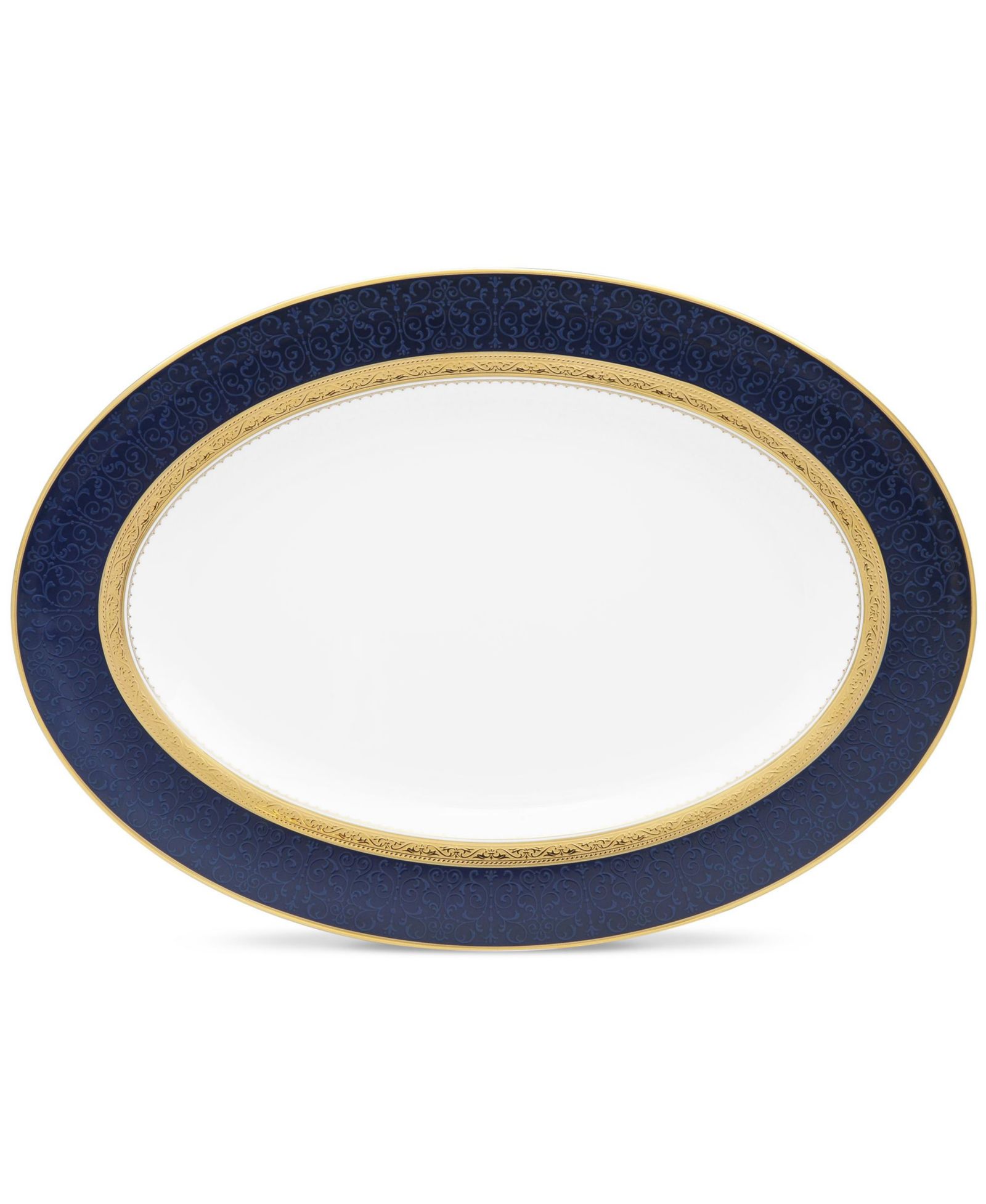 Овальное блюдо Noritake Odessa Cobalt Gold, 14"