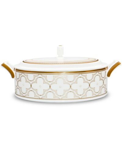 Noritake Trefolio Gold Covered Vegetable Bowl, 67 oz.