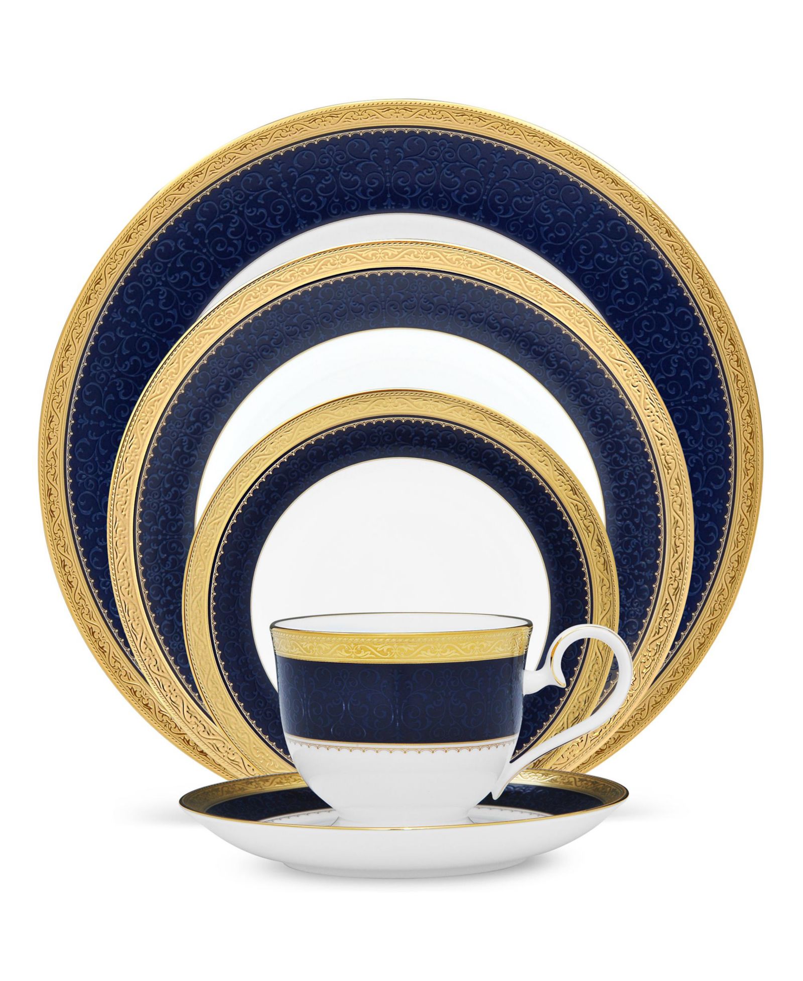 Noritake Odessa Cobalt Gold сервировочный набор из 5 предметов