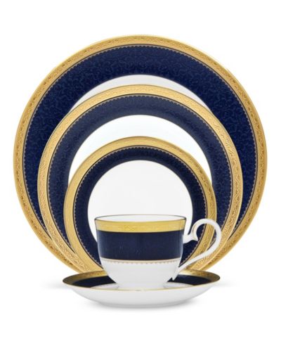Noritake Odessa Cobalt Gold 5-Piece Place Setting, Service For 1