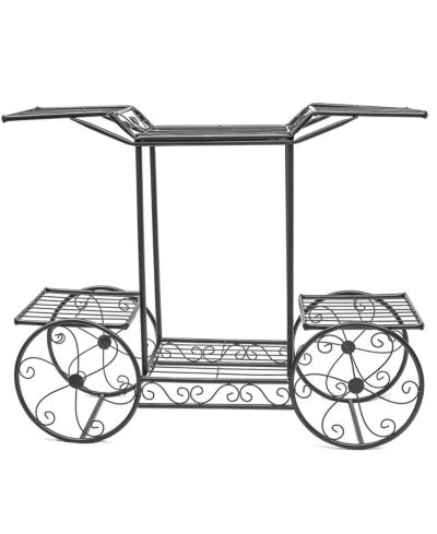 Sorbus Flower Cart Pot Display Rack - Black