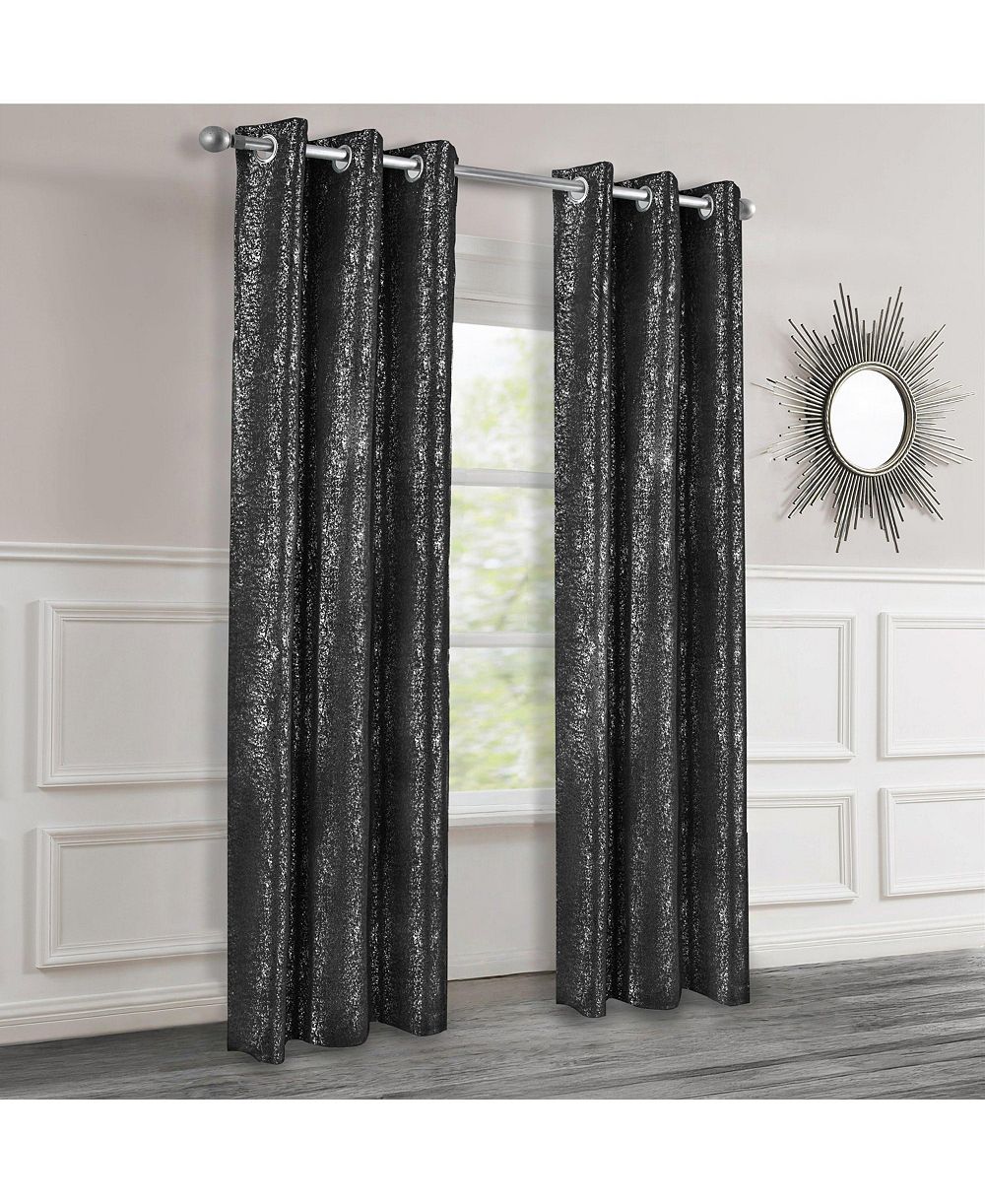 Набор из 2 штор Dainty Home Artisinal 100% Blackout Thermal Insulated Metallic Grommet с 3D Lurex