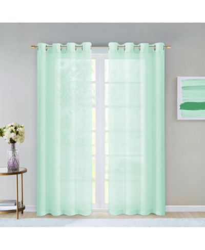 Dainty Home Malibu Linen Look Sheer Grommet Window Panel, 110" x 84"