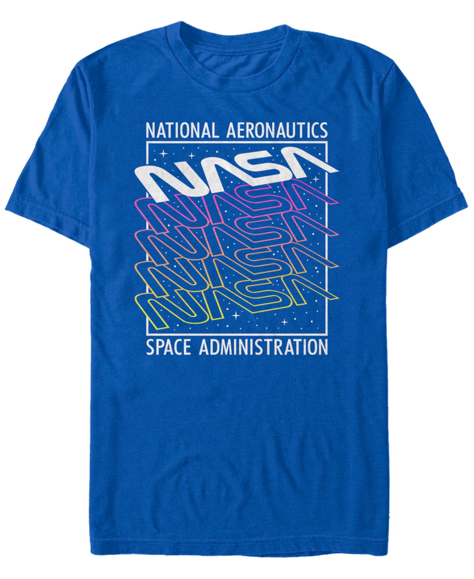 Fifth Sun NASA Men's Neon Colors Space Administration Short Sleeve T- shirt