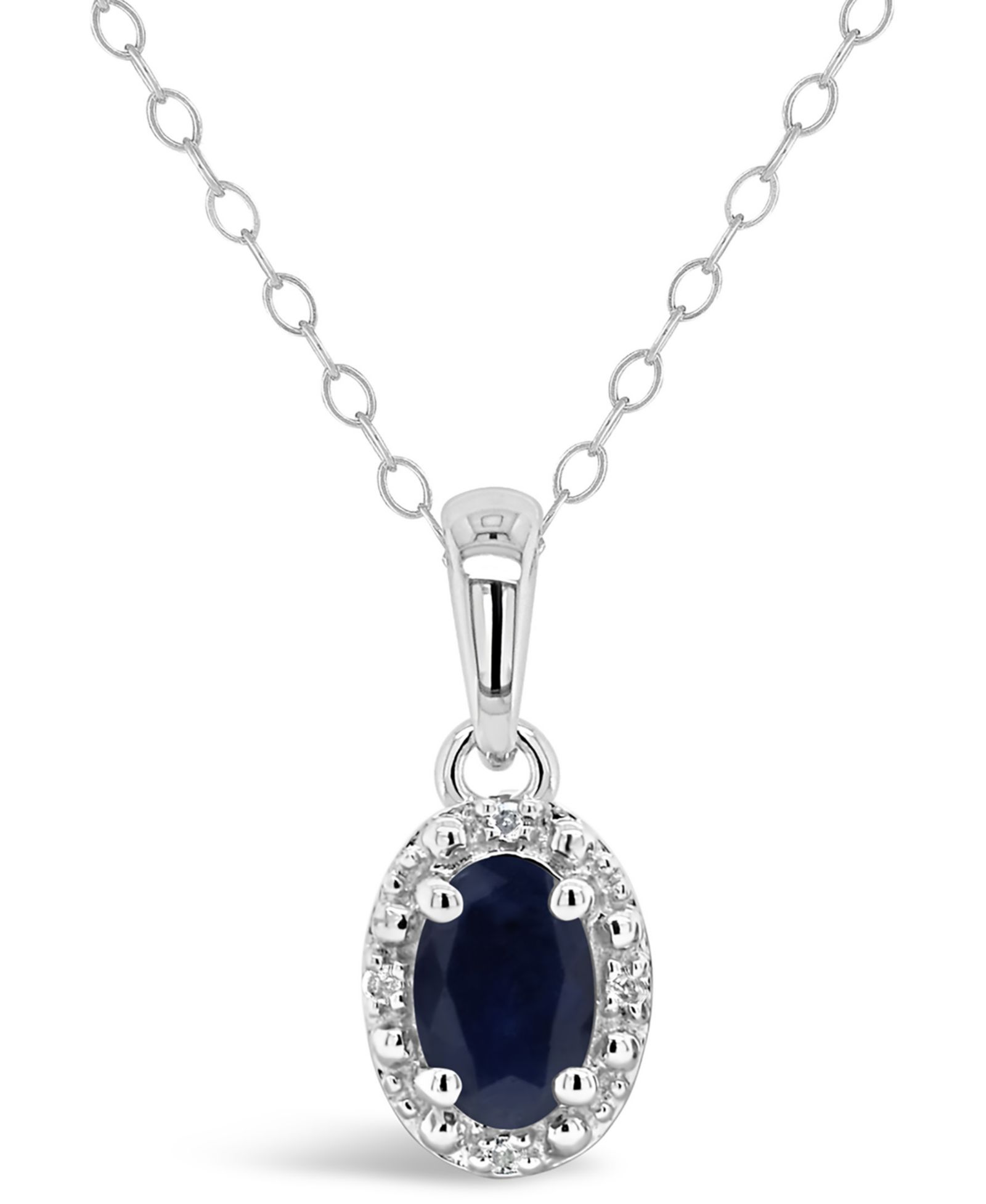 Подвеска с сапфиром (5/8 ct. t.w.) и бриллиантом из серебра стерлингового
